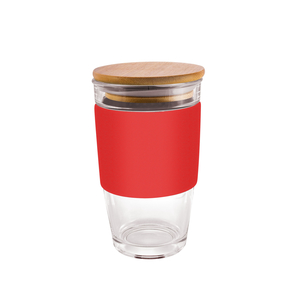 Glass Milano 475ml Coffee Cup With Bamboo lid