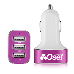 Aluminium 3 Ports USB Car Charger